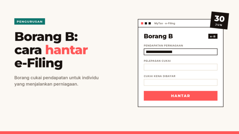 Ilustrasi Borang B dengan butang hantar