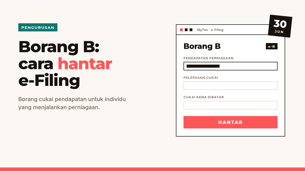 Ilustrasi Borang B dengan butang hantar