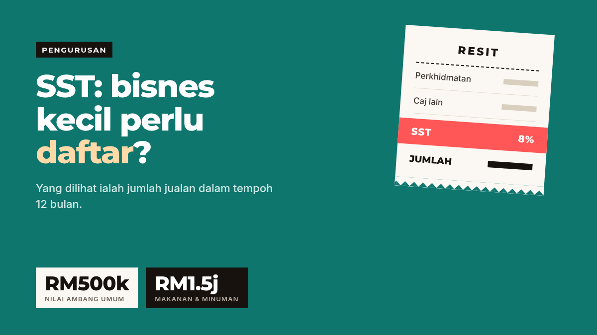 Ilustrasi resit dengan caj SST 8 peratus